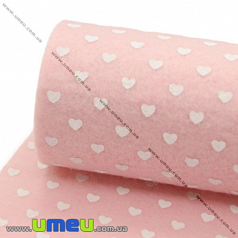 [Архів] Фетр Сердечки 1 мм, 10х15 см, 104 Рожевий (FLT-011542)