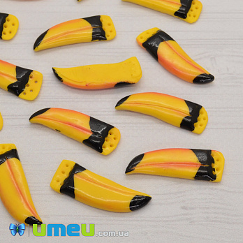 Клюв тукана левый большой, Желто-оранжевый, 35 мм (OSN-040398)