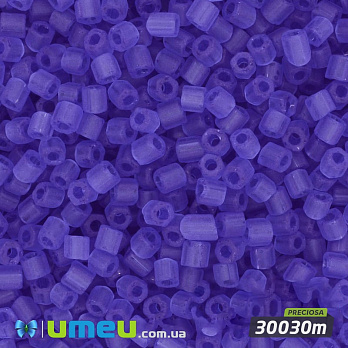 Бісер чеський Рубка 10/0, №30030m, Синій прозорий матовий (BIS-024277)