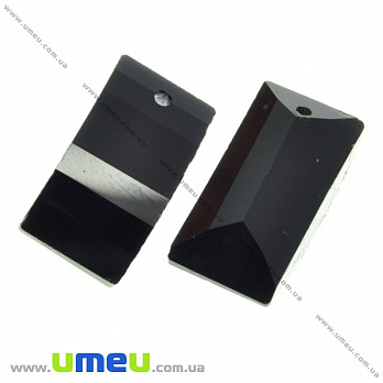 Підвіска скляна Crystallized (2 сорт), Jet, 20х10 мм, Прямокутна (POD-000549)