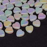 Намистини акрилові Серце, 8,5х8,5 мм, Білі АВ (BUS-059814)