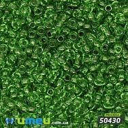 Бісер чеський 11/0 №50430 Зелений яблучний, Прозорий (BIS-044455)