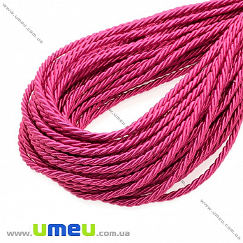 Полиэстеровый шнур крученый, Малиновый, 4 мм (LEN-018940)
