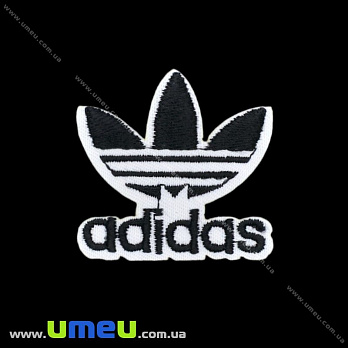 Термоаплікація Adidas, 4х4 см, Чорна (APL-016388)