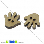 Гудзик дерев'яний Ручка, 18х18 мм, Натуральне дерево (PUG-032920)