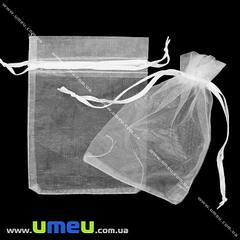 Подарочная упаковка из органзы, 10х12 см, Белая (UPK-009768)