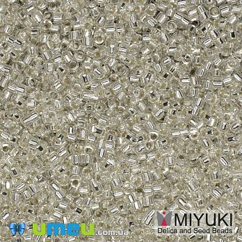 Бісер японський Miyuki Delica 15/0 DBS41, Сріблястий (BIS-049656)