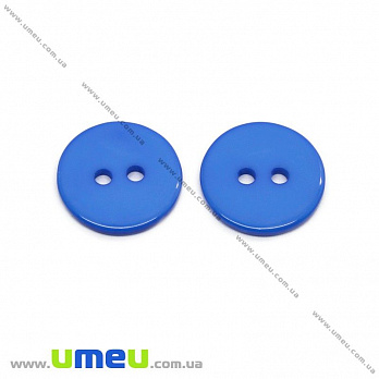 Гудзик пластиковий Круглий, 15 мм, синій (PUG-013005)