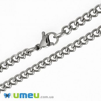 Основа на шию з нерж. ст., Темне срібло, 4 мм, 45 см (STL-049615)