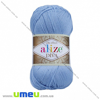 Пряжа Alize Diva 100 г, 350 м, Блакитна 350 (YAR-025153)