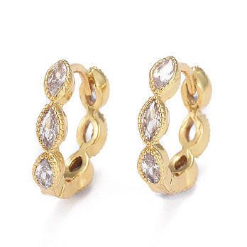 Сережки-кільця Huggie Позолота 18 kt зі стразами куб. цирконій, 15,5х14х3 мм (OSN-053103)