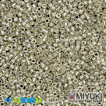 Бісер японський Miyuki Delica 11/0 DB035 гальванізований, Сріблястий (BIS-038846)