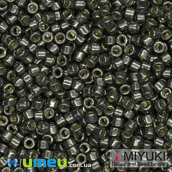 Бісер японський Miyuki Delica 11/0 DB2512, Duracoat Galvanized, Зелений темний (BIS-045502)