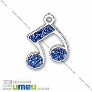 Підвіска з срібла 925 з кристалами Swarovski, Нота синя, 24х18 мм (POD-002201)