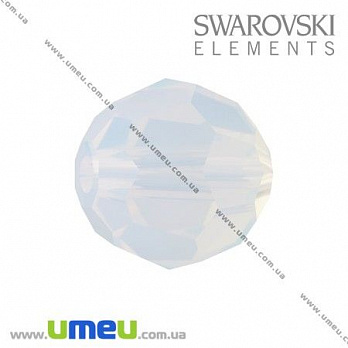 [Архів] Намистина Swarovski 5000 White Opal, 8 мм, Гранована кругла (BUS-005348)