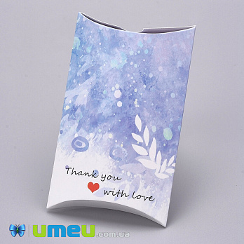 Збірна картонна коробочка, 12,5х8 см, Блакитна, Thank you (UPK-042933)