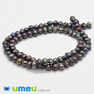 Намистина натуральний камінь Перли річкові чорні, 4-5 мм (BUS-039398)