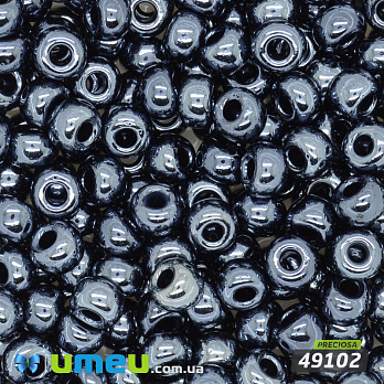 Бісер чеський 2/0, №49102, Мокрий асфальт, Перламутровий (BIS-044917)