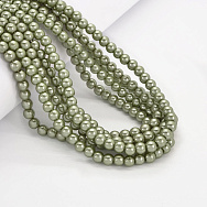 Намистини скляні Перли Premium, 6 мм, Оливкові, Круглі (BUS-034118)